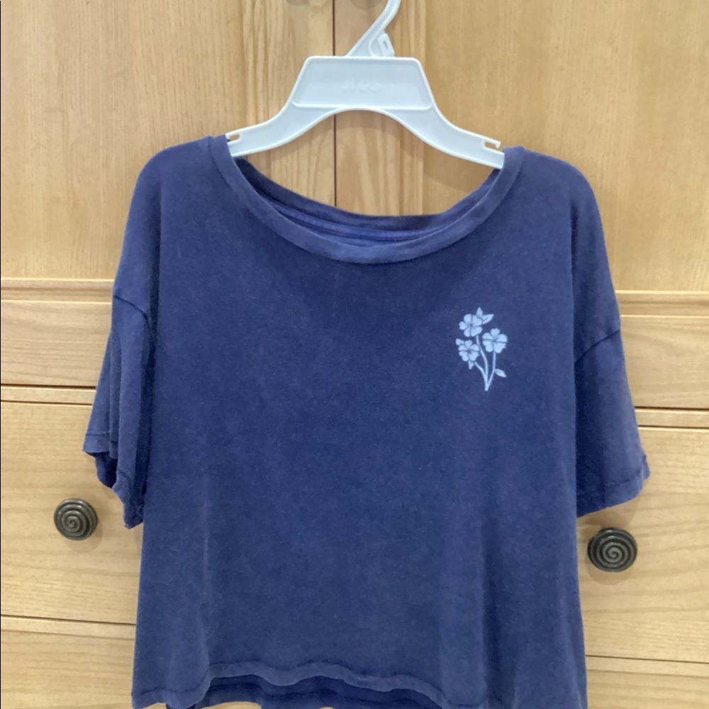 Blue flower Crop top